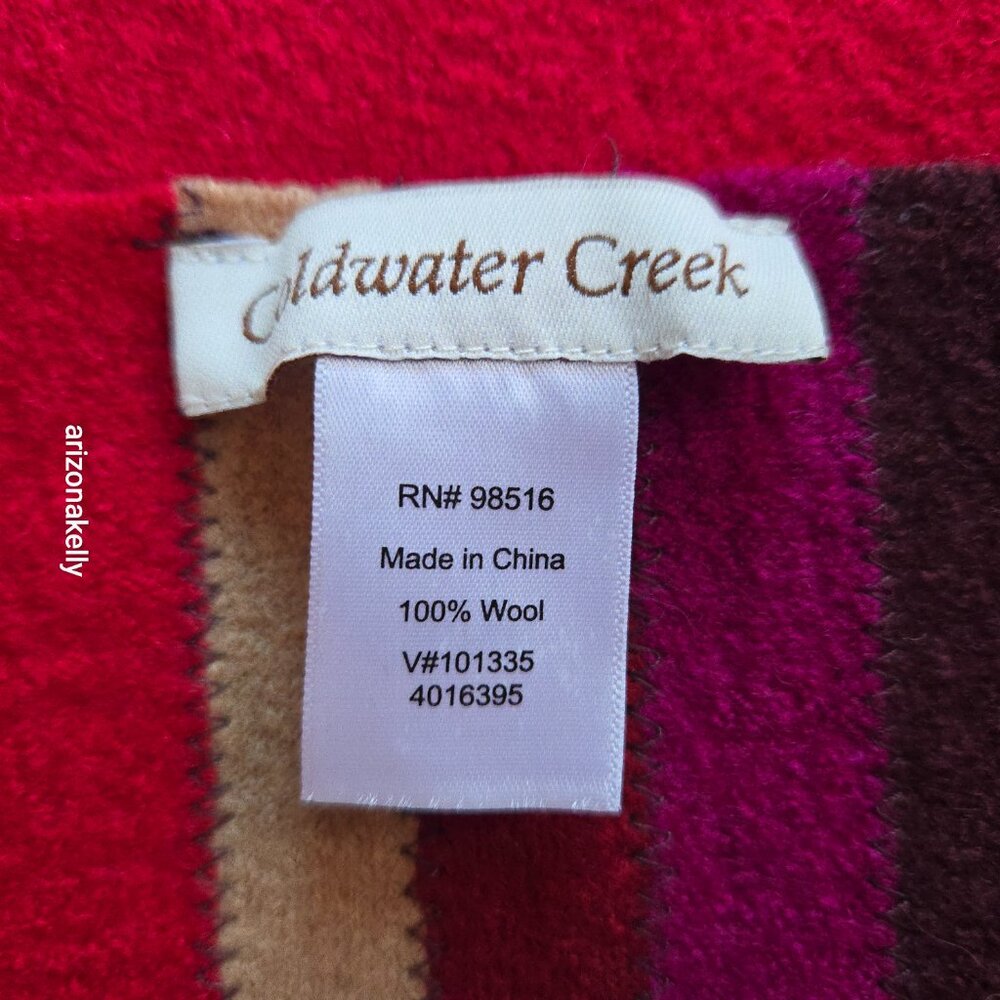 100% Wool Scarf Felted Textured Segmented Colorful Boho Coldwater Creek - Picture 3 of 10